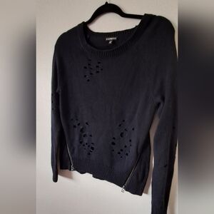 Express Black Distressed Sweater for Women